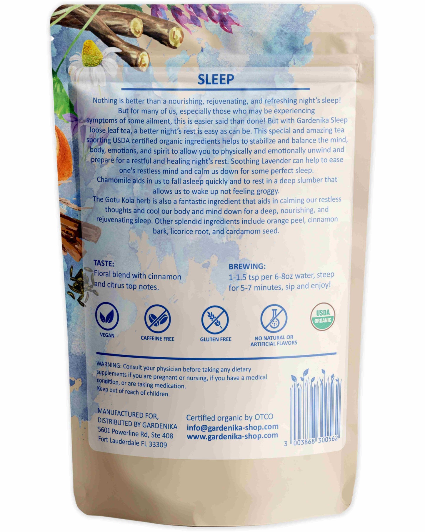 Sleep Tea — Organic Chamomile, Lavender & Gotu Kola Blend for Evening Relaxation